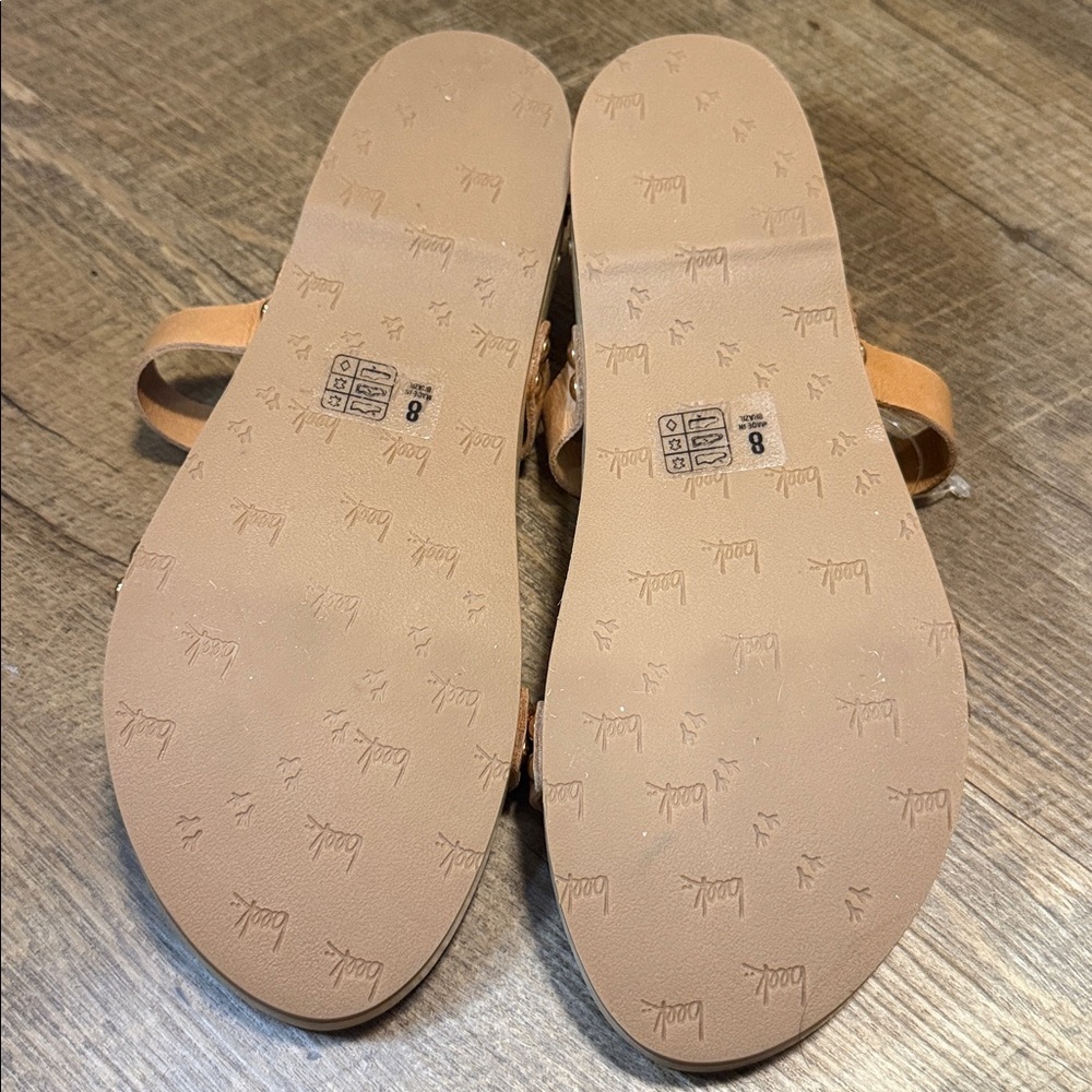 Beek Women’s Two-Strap Tan Leather Slide Clog-Like Sandals Size 8 - Picture 6 of 8